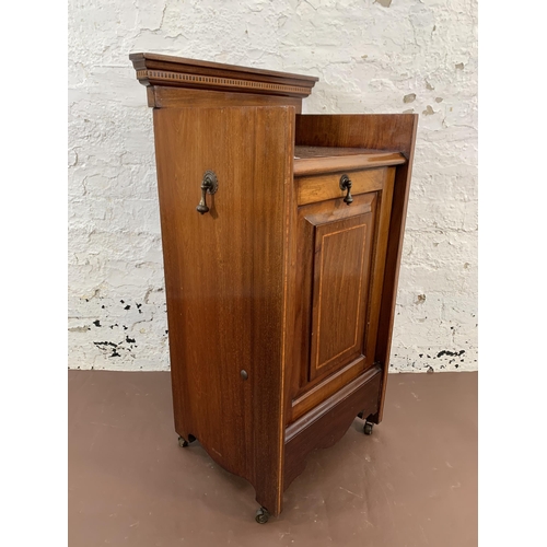 18 - An Edwardian inlaid mahogany purdonium - approx. 86cm high x 43cm wide x 32cm deep