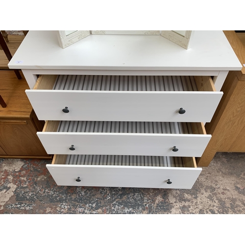 63 - An IKEA white painted chest of drawers - approx. 95cm high x 108cm wide x 50cm deep