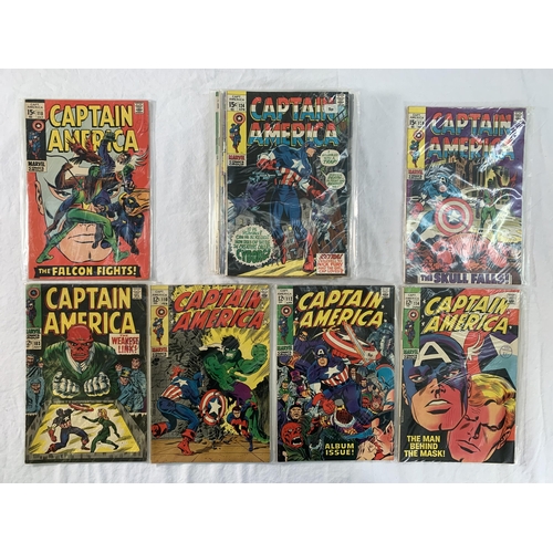 2195 - Seventeen Marvel Comics. Captain America. Various years includes #103, #110 1st appearance of Madame... 