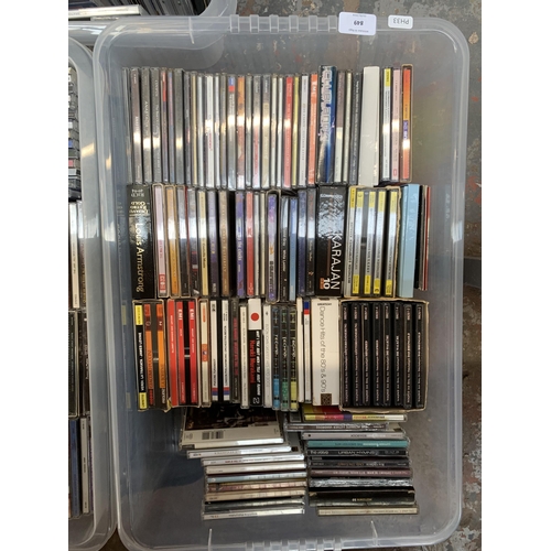 849 - Four boxes containing a collection of CDs to include The Smiths, Paul Weller, Talk Talk, The Style C... 