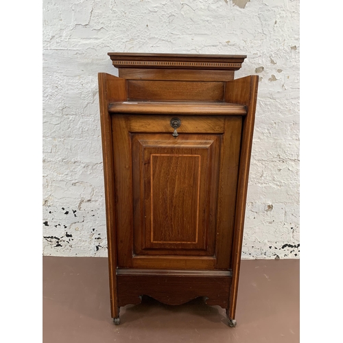 48 - An Edwardian inlaid mahogany purdonium - approx. 86cm high x 43cm wide x 32cm deep