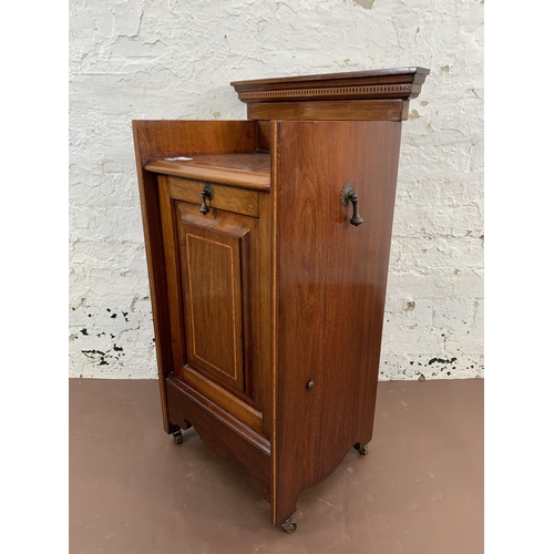 48 - An Edwardian inlaid mahogany purdonium - approx. 86cm high x 43cm wide x 32cm deep