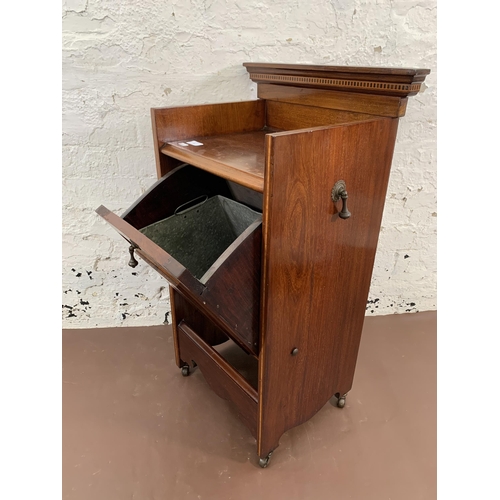 48 - An Edwardian inlaid mahogany purdonium - approx. 86cm high x 43cm wide x 32cm deep