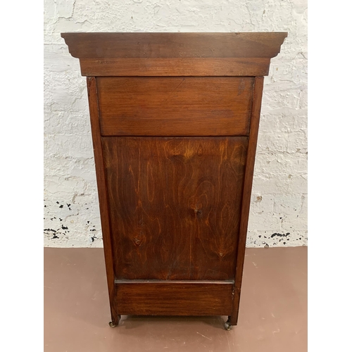 48 - An Edwardian inlaid mahogany purdonium - approx. 86cm high x 43cm wide x 32cm deep