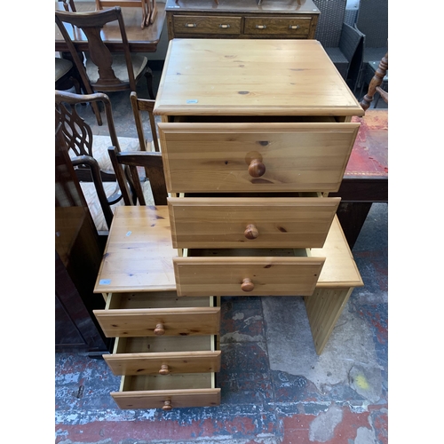 166 - Two pieces of pine effect furniture, one dressing table and one bedside chest of drawers