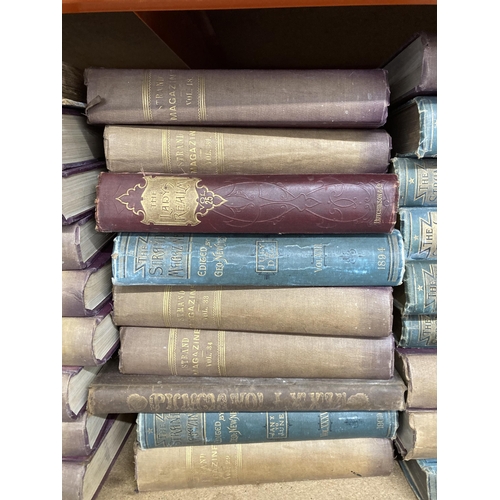 433 - A large collection of 19th century and later hardback books to include The Strand Magazine, Punch, O... 