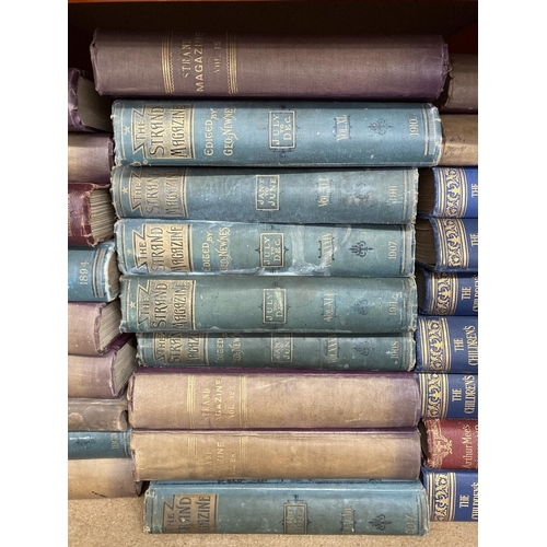 433 - A large collection of 19th century and later hardback books to include The Strand Magazine, Punch, O... 