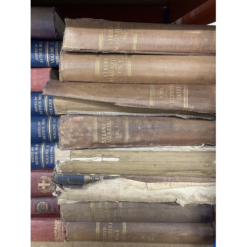 433 - A large collection of 19th century and later hardback books to include The Strand Magazine, Punch, O... 