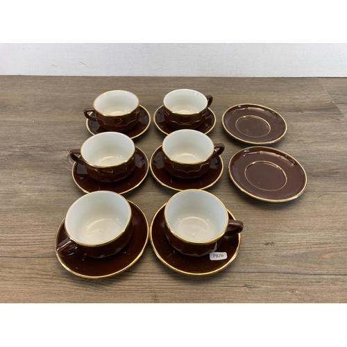 344 - Fourteen pieces of Apilco France Nescafe Cappuccino ceramics, six cups and eight saucers