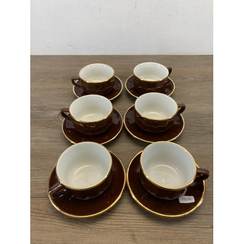 344 - Fourteen pieces of Apilco France Nescafe Cappuccino ceramics, six cups and eight saucers