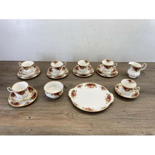 352 - Twenty pieces of Royal Albert Old Country Roses bone china to include six tea cups, six saucers, fiv... 