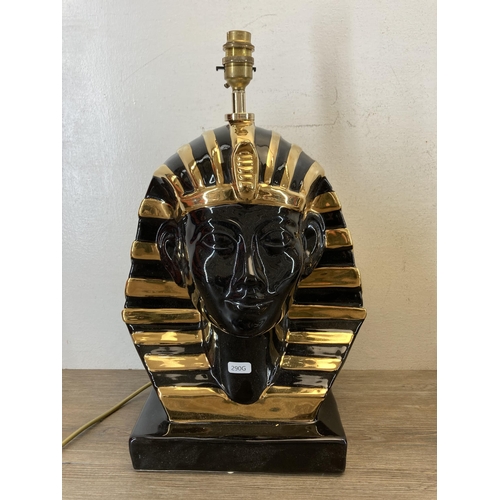 359 - A pair of ceramic Tutankhamun table lamps - approx. 45cm high