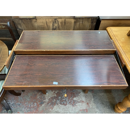 103 - Two pieces of furniture, one mid 20th century rosewood effect metamorphic tea trolley and one white ... 