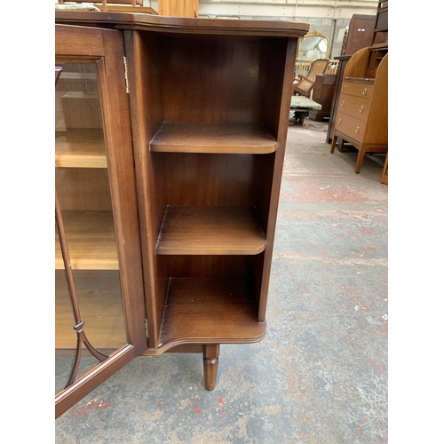 149 - A mahogany display cabinet - approx. 86cm high x 152cm wide x 30cm deep