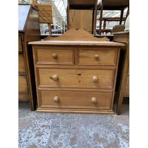 174 - A Victorian style solid pine chest of drawers - approx. 82cm high x 79cm wide x 46cm deep