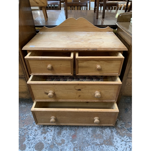 174 - A Victorian style solid pine chest of drawers - approx. 82cm high x 79cm wide x 46cm deep