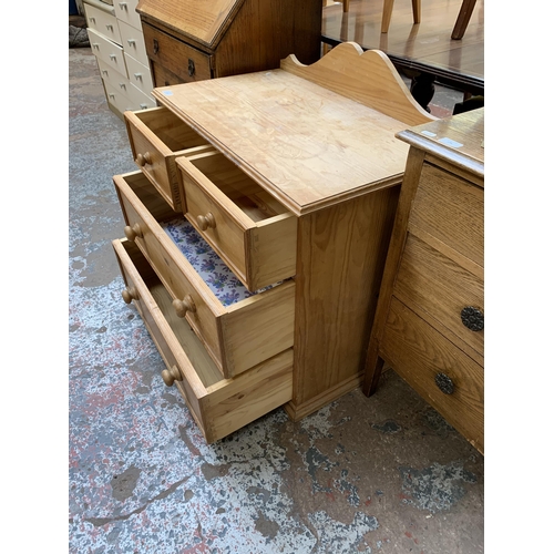 174 - A Victorian style solid pine chest of drawers - approx. 82cm high x 79cm wide x 46cm deep