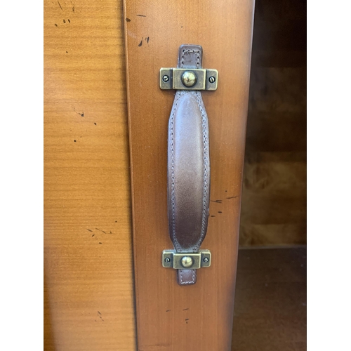 188 - An Ernest Menard mahogany and cherry wood sideboard with two sliding doors - approx. 90cm high  x 15... 