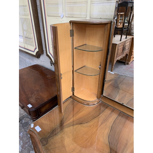 2 - A Queen Anne style walnut dressing table and stool - approx. 154cm high x 128cm wide x 52cm deep