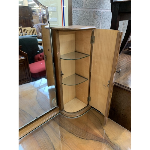 2 - A Queen Anne style walnut dressing table and stool - approx. 154cm high x 128cm wide x 52cm deep