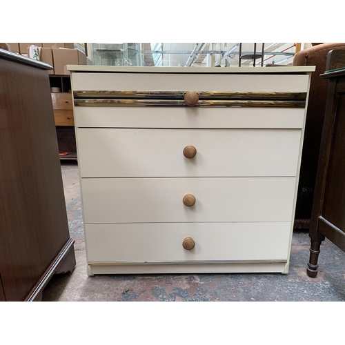 204 - A mid/late 20th century white laminate chest of drawers