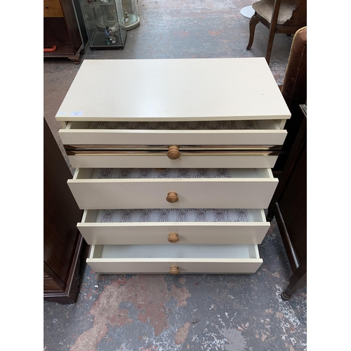 204 - A mid/late 20th century white laminate chest of drawers