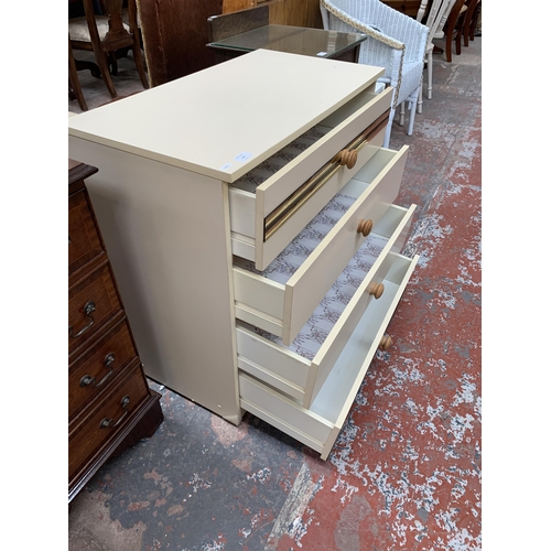 204 - A mid/late 20th century white laminate chest of drawers