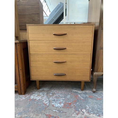 219 - A mid 20th century teak chest of drawers - approx. 83cm high x 75cm wide x 40cm deep