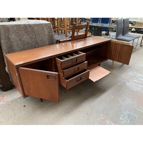 249 - A mid 20th century William Lawrence of Nottingham teak sideboard - approx. 73cm high x 198cm wide x ... 