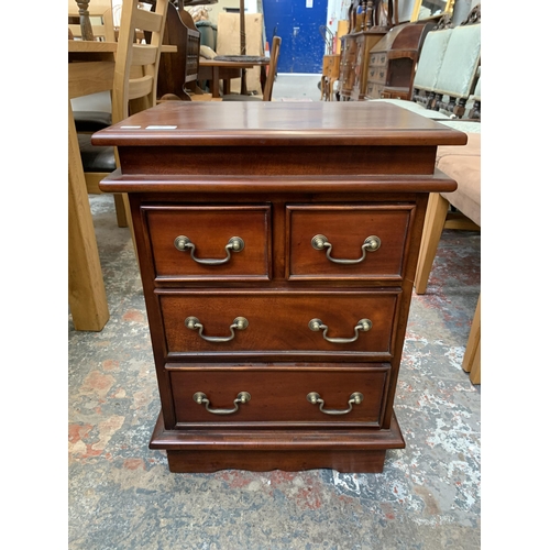 34 - A Georgian style mahogany miniature chest of drawers - approx. 67cm high x 48cm wide x 38cm deep