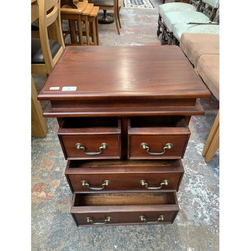 34 - A Georgian style mahogany miniature chest of drawers - approx. 67cm high x 48cm wide x 38cm deep