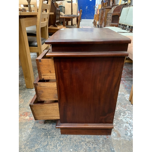 34 - A Georgian style mahogany miniature chest of drawers - approx. 67cm high x 48cm wide x 38cm deep