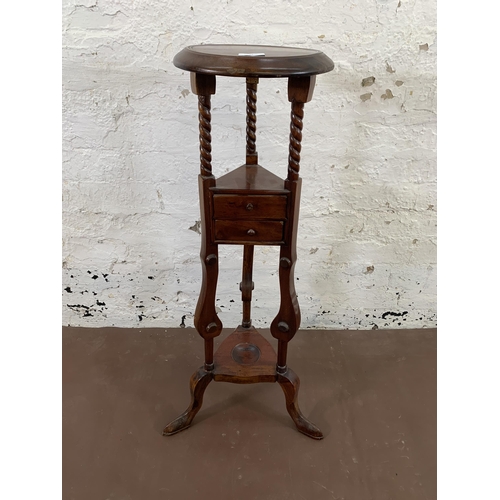 56 - A 19th century style mahogany barley twist jardinière stand - approx. 87cm high x 27cm diameter