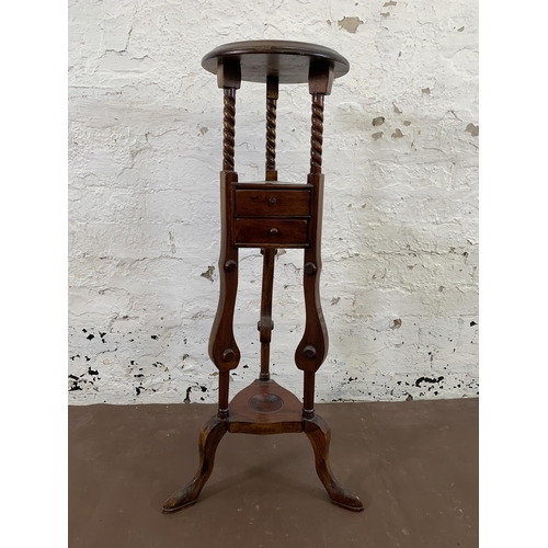 56 - A 19th century style mahogany barley twist jardinière stand - approx. 87cm high x 27cm diameter