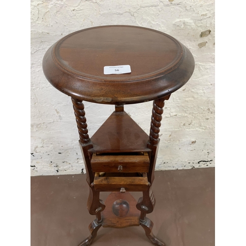 56 - A 19th century style mahogany barley twist jardinière stand - approx. 87cm high x 27cm diameter