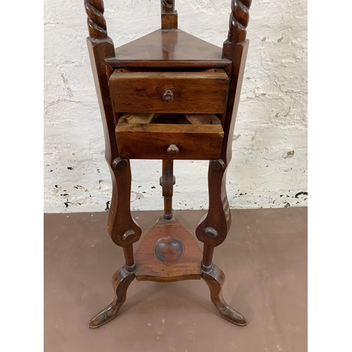 56 - A 19th century style mahogany barley twist jardinière stand - approx. 87cm high x 27cm diameter