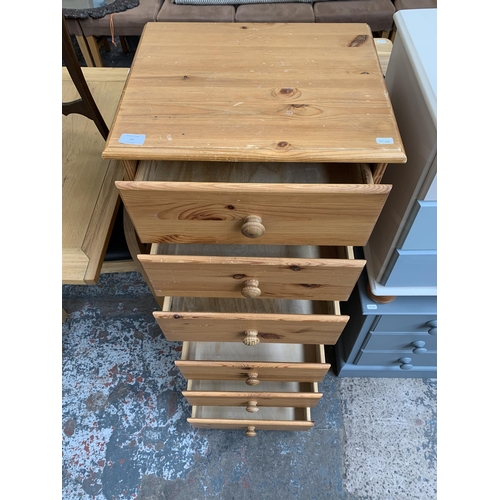 59 - A pair of modern pine bedside chests of drawers - approx. 59cm high x 47cm wide x 38cm deep