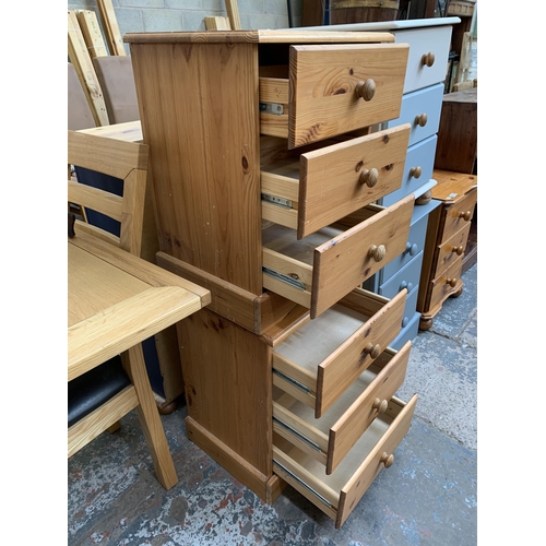 59 - A pair of modern pine bedside chests of drawers - approx. 59cm high x 47cm wide x 38cm deep