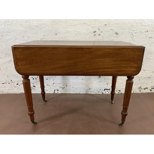 85 - A 19th century mahogany drop leaf Pembroke table - approx. 70cm high x 84cm wide x 90cm deep