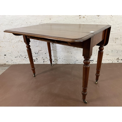 85 - A 19th century mahogany drop leaf Pembroke table - approx. 70cm high x 84cm wide x 90cm deep