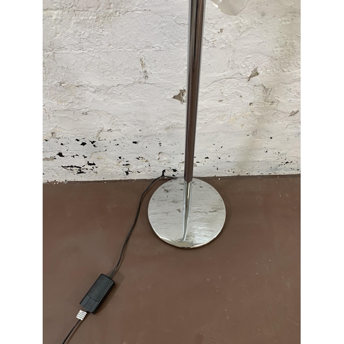 87 - A modern chrome plated five light floor lamp - approx. 160cm high