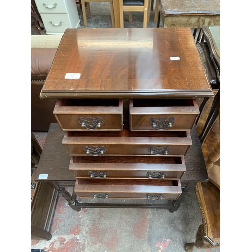 93 - A Georgian style mahogany miniature chest of drawers - approx. 52cm high x 42cm wide x 30cm deep