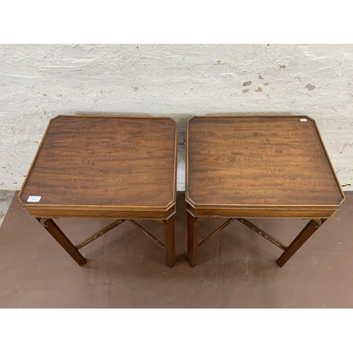 98 - A pair of Bevan Funnell Reprodux mahogany side tables - approx. 66cm high x 52cm wide x 43cm deep