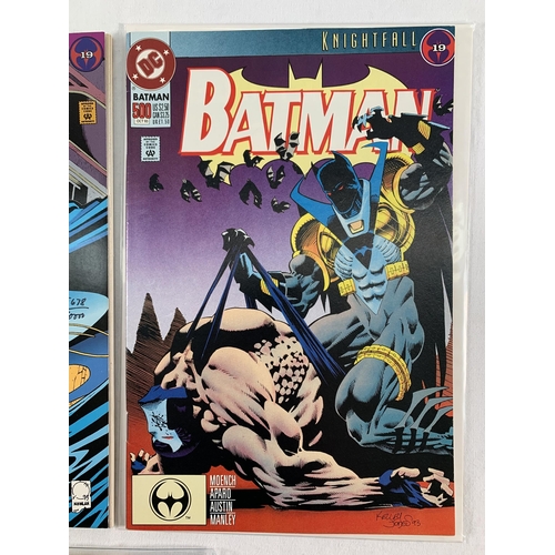 2170 - Three copies of Batman #500 (Vol.1 Oct.1993) Includes a signed issue by Joe Quesada (Artist) Ltd Edi... 