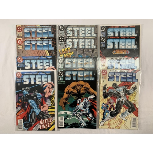 2181 - Seventy Two DC Comics. Various years and titles includes Steel #1 to #4, #5 (2 copies) #6, #7, #8 (3... 