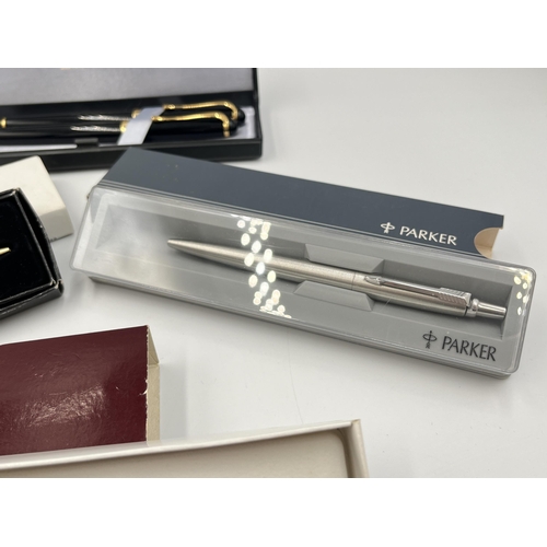 2060 - Four boxed items to include Parker retractable ballpoint pen, Victorinox Swiss Army knife etc.