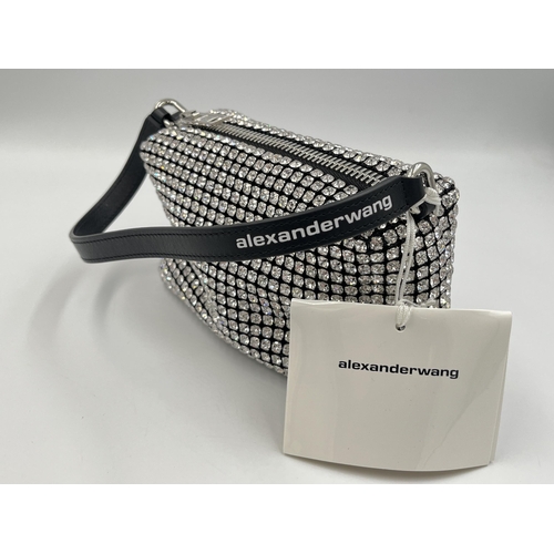 2065 - A boxed Alexander Wang Heiress crystal-embellished leather handled bag - RRP £675