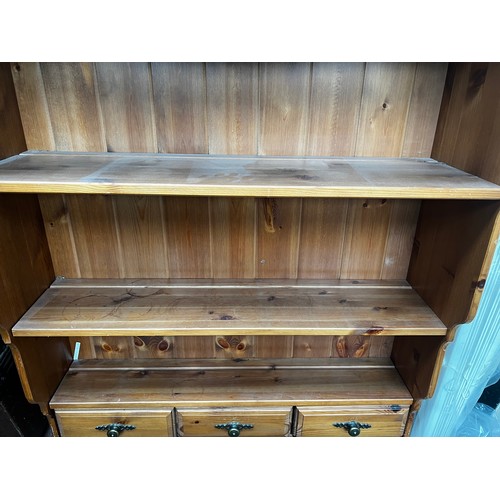 142A - A modern pine three tier wall mountable shelving unit