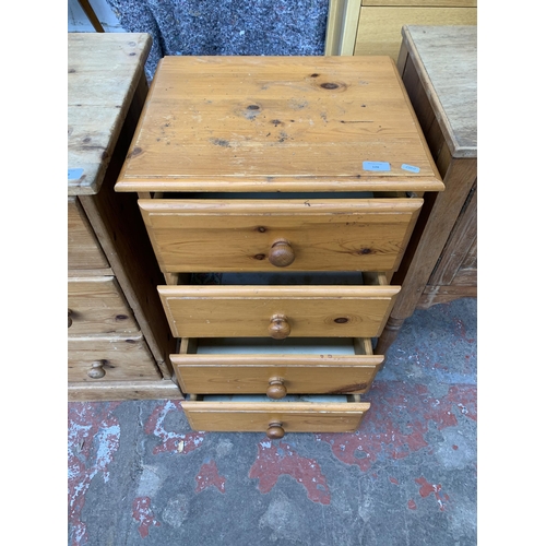 34 - A modern pine bedside chest of drawers