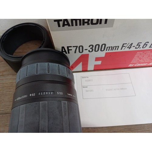 634 - A boxed Tamron 572DE AF70-300mm F/4-5.6 LD macro 1:2 lens for Canon AF (serial number 312812)